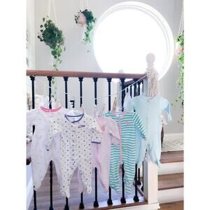 Bulk Lot 5 Cozy Footie Pajama Sleepers 6mths